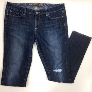 Paige Skyline Skinny Destroyed Dark Denim Jeans